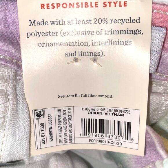 CAT AND JACK Pastel Tie Dye Adjustable Waist Stretch Shorts - Picture 6 of 8